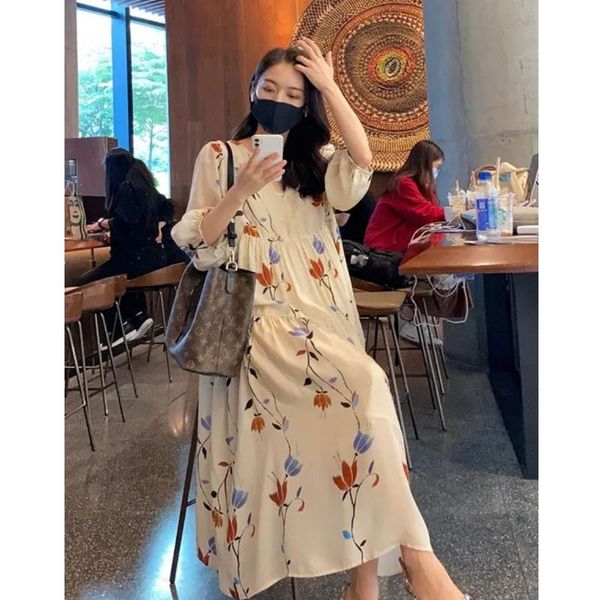 casual dresses plus size ethnic floral print v-neck loose dress for women autumn cover-up beige maxi chiffon vestidos, Black;gray
casual dresses plus size ethnic floral print v-neck loose dress for women autumn cover-up beige maxi chiffon vestidos, Black;gray