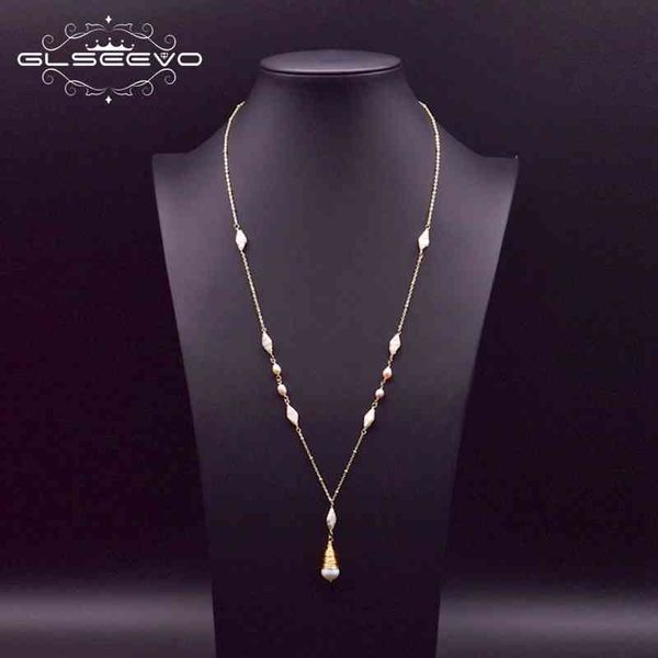 glseevo natural fresh water white pearl long pendant necklace for women girl lovers' engagement gift accesorios mujer gn0159, Silver
glseevo natural fresh water white pearl long pendant necklace for women girl lovers' engagement gift accesorios mujer gn0159, Silver