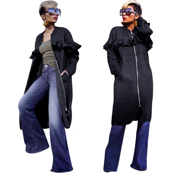 autumn winter solid women ruffles sleeves zipper coats crew neck pockets long jackets plus size s--3xl 3 colors real samples, Black;brown
autumn winter solid women ruffles sleeves zipper coats crew neck pockets long jackets plus size s--3xl 3 colors real samples, Black;brown
