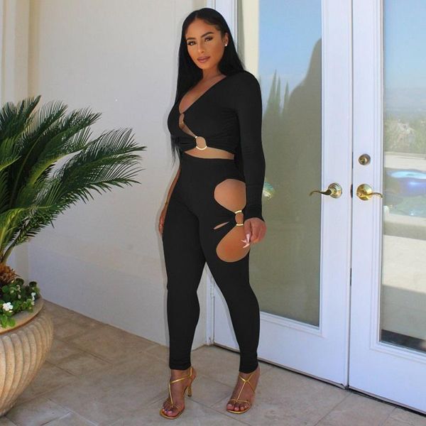 women's two piece pants spring/fall 2021 fashion street casual suit v-shaped short sleeve personality hollow metal ring trouser, White
women's two piece pants spring/fall 2021 fashion street casual suit v-shaped short sleeve personality hollow metal ring trouser, White