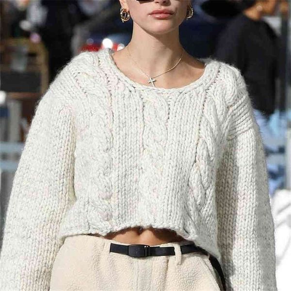 streetwear women twist sweater fashion ladies o-neck short elegant female causal loose girls chic 210427, White;black
streetwear women twist sweater fashion ladies o-neck short elegant female causal loose girls chic 210427, White;black