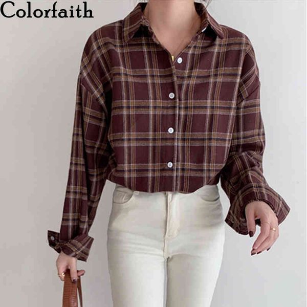 colorfaith new women autumn winter blouses shirts vintage oversize korean checkered irregular plaid wild lady bl20112 210413, White
colorfaith new women autumn winter blouses shirts vintage oversize korean checkered irregular plaid wild lady bl20112 210413, White