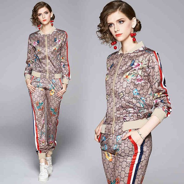 brand two piece sets new women's sports piece sets rainbow striped long sleeve print jackets + pants 2 pcs runway floral ladies designe, White
brand two piece sets new women's sports piece sets rainbow striped long sleeve print jackets + pants 2 pcs runway floral ladies designe, White
