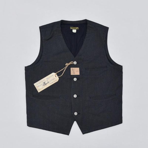 men's vests vintage striped work vest men's retro suit waistcoat cotton buckle back, Black;white
men's vests vintage striped work vest men's retro suit waistcoat cotton buckle back, Black;white