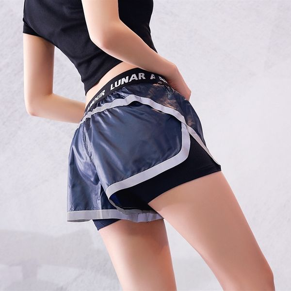 outdoor leisure sports shorts women's night running with reflective strip anti stray yoga fitness pants, Black 
outdoor leisure sports shorts women's night running with reflective strip anti stray yoga fitness pants, Black