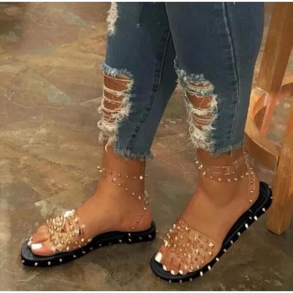sandals summer woman buckle strap transparent pvc rivet female shoes women's sandalias plus size 35-43 fashion, Black
sandals summer woman buckle strap transparent pvc rivet female shoes women's sandalias plus size 35-43 fashion, Black