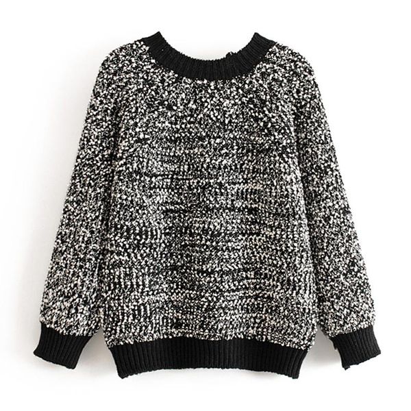 women's sweaters winter sweater for women 2021 female autumn long sleeve knitted pullover with o-neck black casual top, White;black
women's sweaters winter sweater for women 2021 female autumn long sleeve knitted pullover with o-neck black casual top, White;black