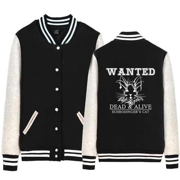 men's jackets man jacket boy coat schrödinger's cat wanted dead or alive box single breasted baseball fleece autumn winter ziiart, Black;brown
men's jackets man jacket boy coat schrödinger's cat wanted dead or alive box single breasted baseball fleece autumn winter ziiart, Black;brown