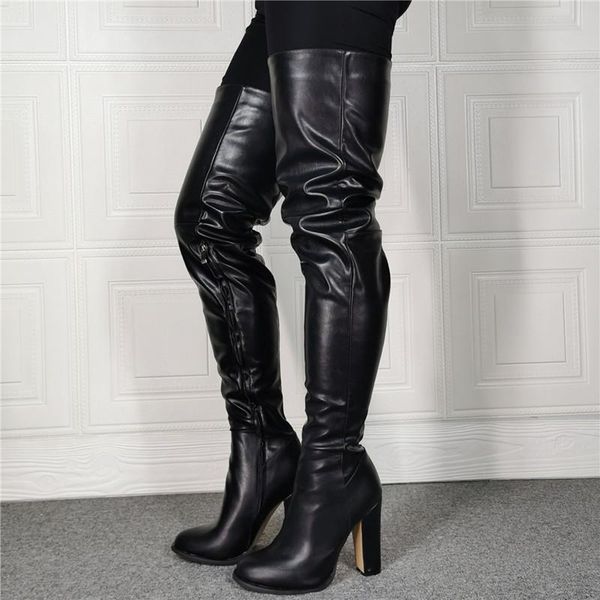 boots fashion female botas black thigh high women chunky heels zip long booties big size 47
boots fashion female botas black thigh high women chunky heels zip long booties big size 47