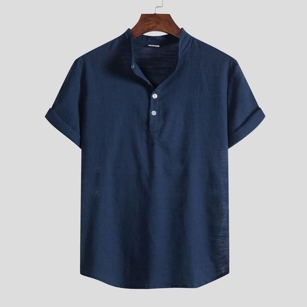men's casual shirts clothing 2021 spring autumn european american solid color loose stand-up collar short-sleeved shirt men, White;black
men's casual shirts clothing 2021 spring autumn european american solid color loose stand-up collar short-sleeved shirt men, White;black