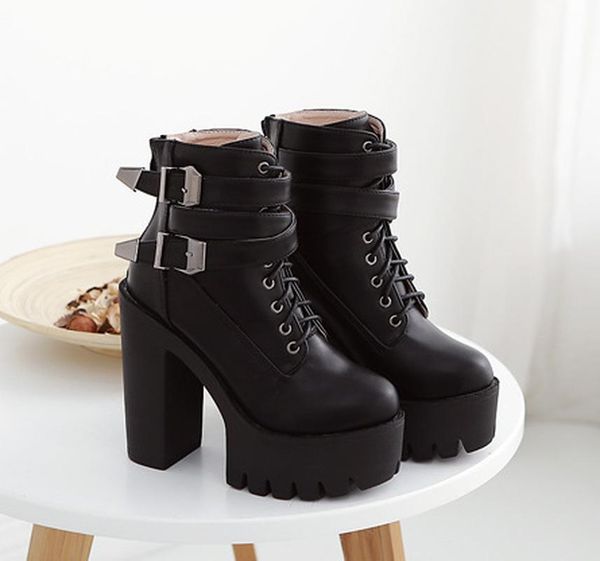 boots spring/autumn fashion women 13cm super high heels platform buckle lace up womens ladies single, Black
boots spring/autumn fashion women 13cm super high heels platform buckle lace up womens ladies single, Black