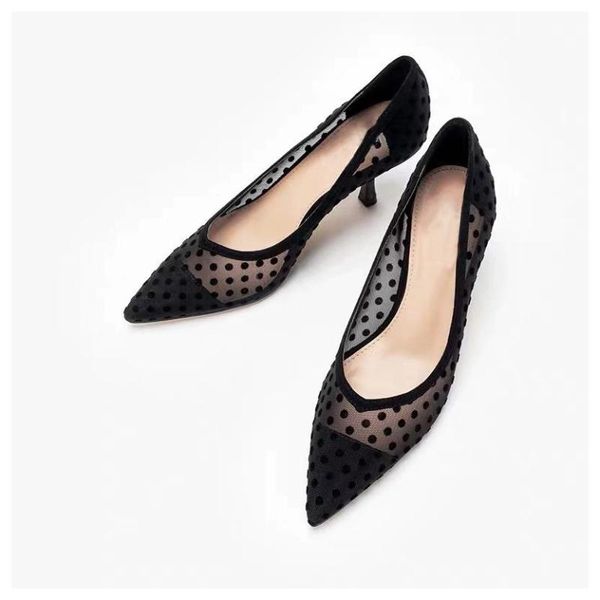 dress shoes 2021 spring thin heels pumps women pointed toe high heel work polka dot mesh vintage elegant shallow for party, Black
dress shoes 2021 spring thin heels pumps women pointed toe high heel work polka dot mesh vintage elegant shallow for party, Black