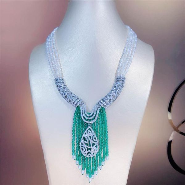 chains hand knotted luxury multilayer natural 3-4mm white freshwater pearl necklace micro inlay zircon accessories fashion jewelry, Silver
chains hand knotted luxury multilayer natural 3-4mm white freshwater pearl necklace micro inlay zircon accessories fashion jewelry, Silver