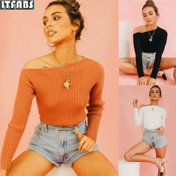 women's sweaters autumn club and loose solid halter boat slash neck open stitch pullover long sleeve sweater, White;black
women's sweaters autumn club and loose solid halter boat slash neck open stitch pullover long sleeve sweater, White;black