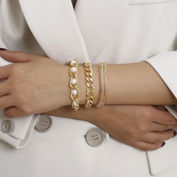 link, chain bohemia multi-layer link bracelet for women punk big gold cuban fashion pearl charm bracelets bangles jewelry gifts, Black
link, chain bohemia multi-layer link bracelet for women punk big gold cuban fashion pearl charm bracelets bangles jewelry gifts, Black