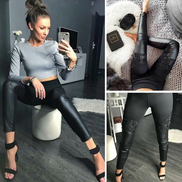 women's pants & capris wet look stretchy leather high waist skinny lady pencil, Black;white
women's pants & capris wet look stretchy leather high waist skinny lady pencil, Black;white