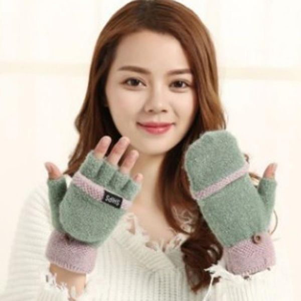 five fingers gloves winter warm women knitted woolen filp half finger flip fashion patchwork female mittens, Blue;gray
five fingers gloves winter warm women knitted woolen filp half finger flip fashion patchwork female mittens, Blue;gray