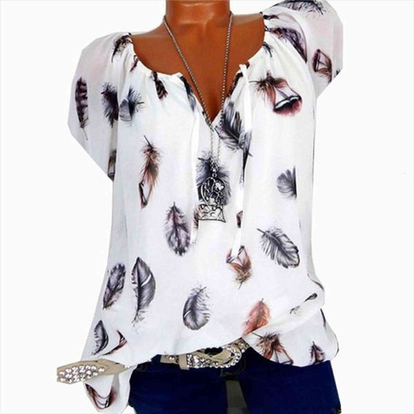 chiffon white short sleeve women shirts v neck feather print loose casual blusas chemise plus size s 5xl
chiffon white short sleeve women shirts v neck feather print loose casual blusas chemise plus size s 5xl