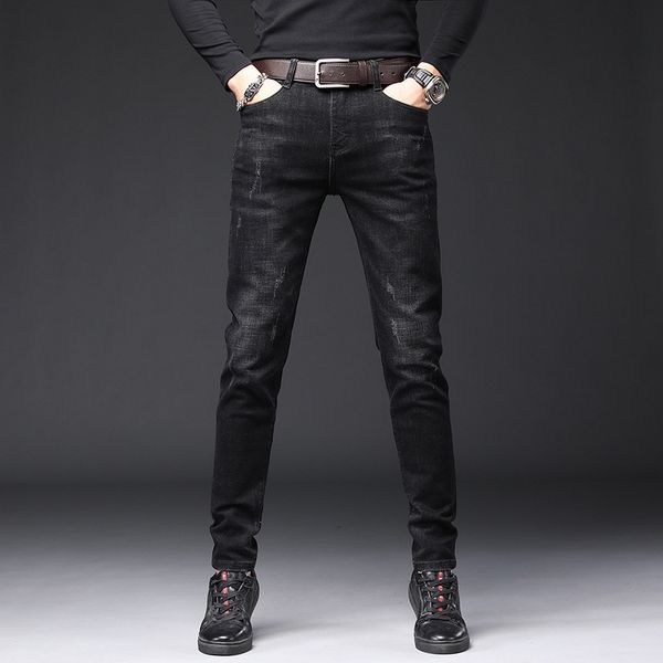 spring mens jeans pants fashion brand embroidery casual straight elastic slim fitting small leg wear, Blue
spring mens jeans pants fashion brand embroidery casual straight elastic slim fitting small leg wear, Blue