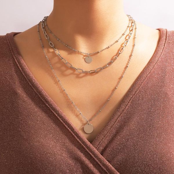 chains tocona minimalism silver color wafer pendant clavicle chain for women multilayered cuban necklace party punk jewelry
chains tocona minimalism silver color wafer pendant clavicle chain for women multilayered cuban necklace party punk jewelry