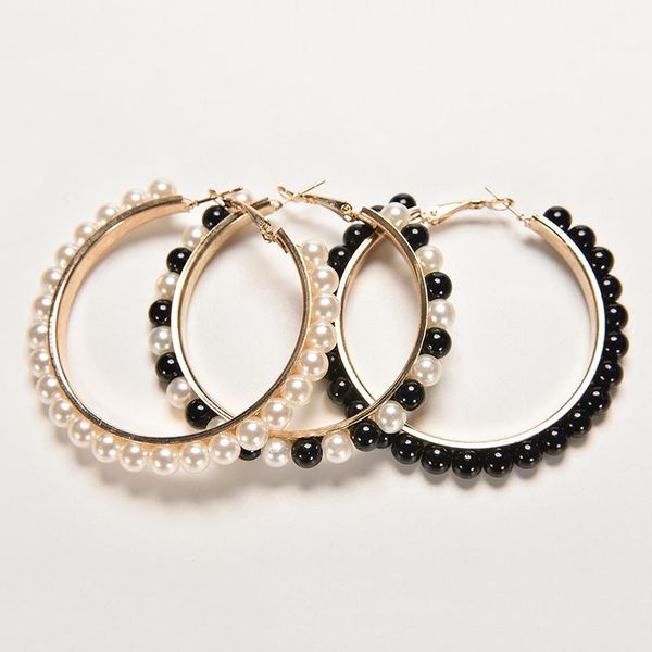 hoop & huggie 1 pair women girls jewelry earring black white pearl with stainless steel pin big circle loop earrings, Golden;silver
hoop & huggie 1 pair women girls jewelry earring black white pearl with stainless steel pin big circle loop earrings, Golden;silver