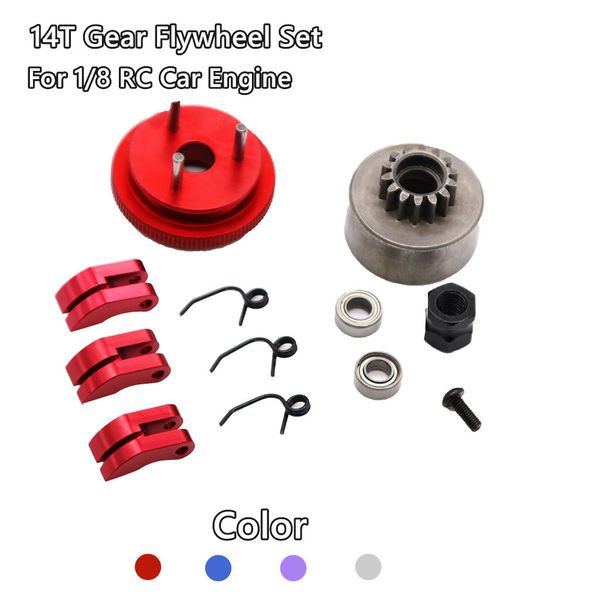 clutch bell 14t gear flywheel with bearing shoe sets for 1/8 hsp rc car enginerc car accessories rc parts high quality 2021
clutch bell 14t gear flywheel with bearing shoe sets for 1/8 hsp rc car enginerc car accessories rc parts high quality 2021
