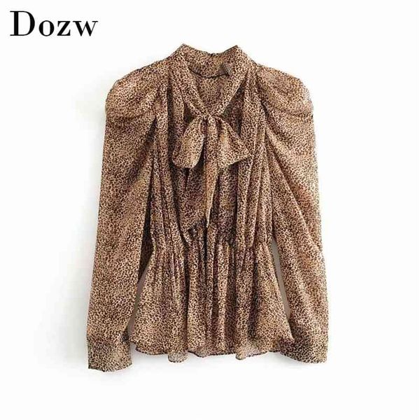 vintage stylish bow tie collar leopard print blouse women fashion puff sleeve pleated shirt loose casual blouses 210515, White
vintage stylish bow tie collar leopard print blouse women fashion puff sleeve pleated shirt loose casual blouses 210515, White