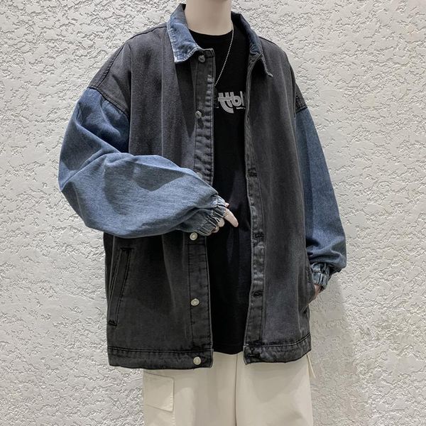 men's jackets loose denim male coat retro korean style patchwork casual couple jacket autumn tide 2021, Black;brown
men's jackets loose denim male coat retro korean style patchwork casual couple jacket autumn tide 2021, Black;brown