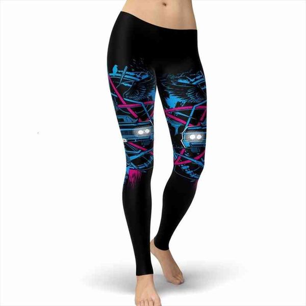 supernatural timebo mala car leggins womens legging printed work out fitness, Black