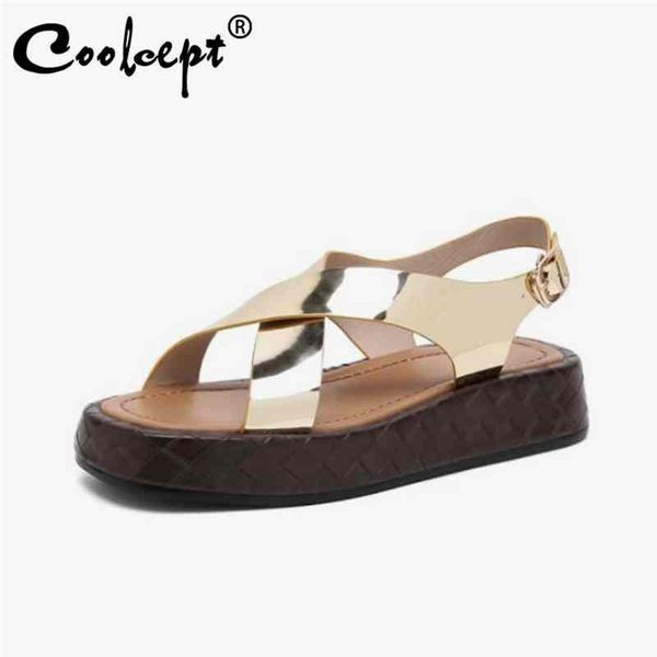 sandals coolcept real leather for women thick bottom platform buckle strap vintage gladiator summer ladies footwear size 34-39, Black
sandals coolcept real leather for women thick bottom platform buckle strap vintage gladiator summer ladies footwear size 34-39, Black