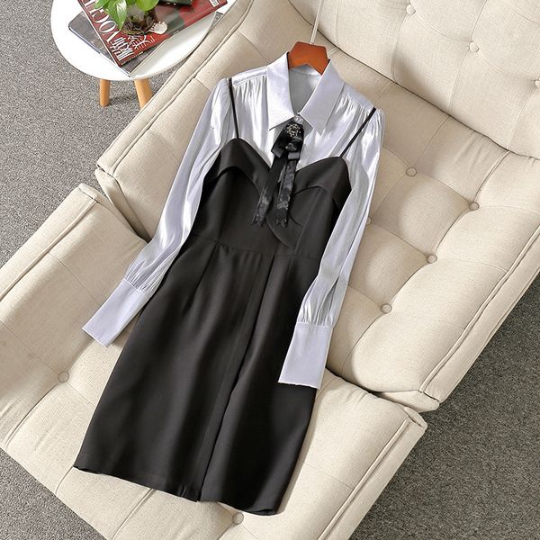two piece dress spring long sleeve lapel neck beige gray ribbon bow blouse + spaghetti strap short suits 2 s set nm1221031117 wak5, White
two piece dress spring long sleeve lapel neck beige gray ribbon bow blouse + spaghetti strap short suits 2 s set nm1221031117 wak5, White