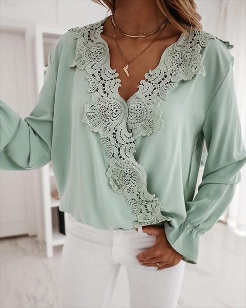 women's blouses & shirts 2021 lace v-neck flare sleeve loose chiffon shirt elegant backless thin pullover, White
women's blouses & shirts 2021 lace v-neck flare sleeve loose chiffon shirt elegant backless thin pullover, White