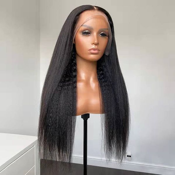 yaki 180 density long kinky straight lace front wig for women with babyhair high temperature fiber daily wear middle part deep part glueless, Black;brown
yaki 180 density long kinky straight lace front wig for women with babyhair high temperature fiber daily wear middle part deep part glueless, Black;brown