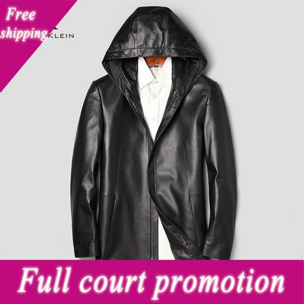 men's leather & faux men genuine jacket real sheepskin jackets 2022 spring casual hoodied mid-long brand 71j7866, Black
men's leather & faux men genuine jacket real sheepskin jackets 2022 spring casual hoodied mid-long brand 71j7866, Black
