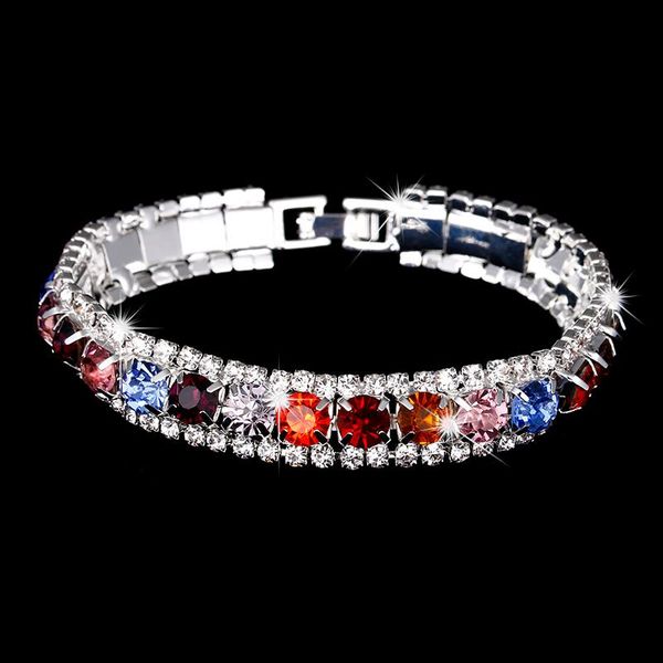 charm bracelets fashion women's jewelry silver color multicolor zirconia crystal bangles woman hand chain, Golden;silver
charm bracelets fashion women's jewelry silver color multicolor zirconia crystal bangles woman hand chain, Golden;silver