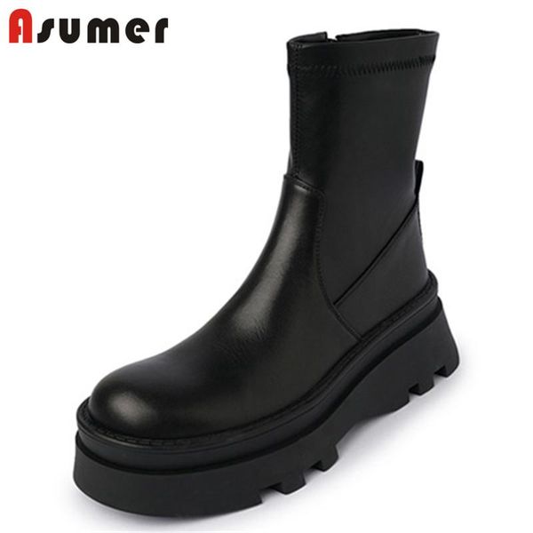 boots asumer 2022 arrive ankle women genuine leather shoes zip round toe flat platform autumn motorcycles woman, Black
boots asumer 2022 arrive ankle women genuine leather shoes zip round toe flat platform autumn motorcycles woman, Black