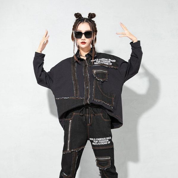 women's two piece pants superaen 2021 autumn turn down collar full shirts fashion denim zipper streetwear pant sets, White
women's two piece pants superaen 2021 autumn turn down collar full shirts fashion denim zipper streetwear pant sets, White