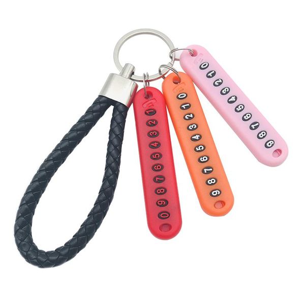 keychains women and man black car keychain anti-lost phone number plate key ring handwoven leather rope dog id tags accessories, Silver
keychains women and man black car keychain anti-lost phone number plate key ring handwoven leather rope dog id tags accessories, Silver