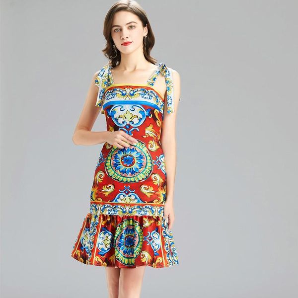 summer fashion runway mermaid dress women's bow spaghetti strap backless casual floral print short party dresses, Black;gray
summer fashion runway mermaid dress women's bow spaghetti strap backless casual floral print short party dresses, Black;gray