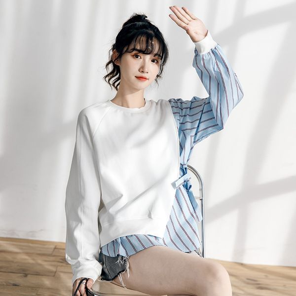 full o neck t-shirt women's spring and autumn new loose fake two-piece patchwork 210421, White
full o neck t-shirt women's spring and autumn new loose fake two-piece patchwork 210421, White