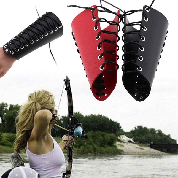 wrist support leather 18cm strings wristband bracer arm protective tools archery guard traditional cuff outdoor protection durable, Black;red
wrist support leather 18cm strings wristband bracer arm protective tools archery guard traditional cuff outdoor protection durable, Black;red