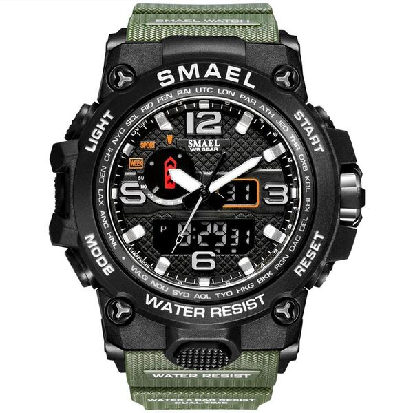 men's sports watches 50m waterproof quartz electronic dual display watch g armygreen anti- military relogio clock wristwatches, Slivery;brown
men's sports watches 50m waterproof quartz electronic dual display watch g armygreen anti- military relogio clock wristwatches, Slivery;brown