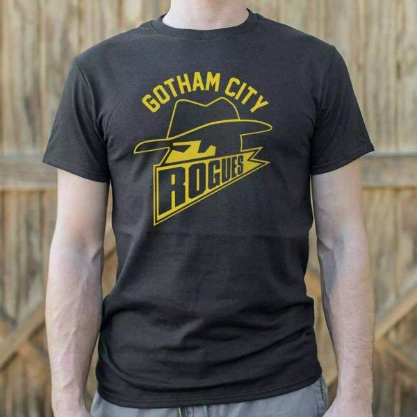gotham city rogues t-shirt | short sleeve graphic tee, White;black