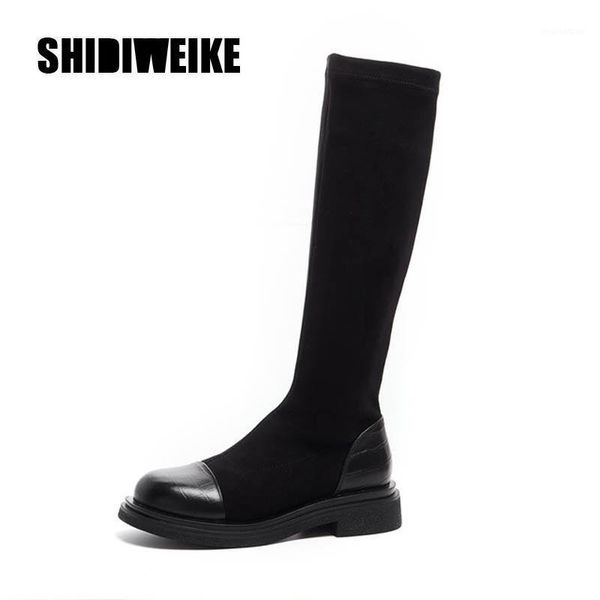 boots autumn women's high-quality shoes elastic material platform 2021 knee high fashion v7081, Black
boots autumn women's high-quality shoes elastic material platform 2021 knee high fashion v7081, Black