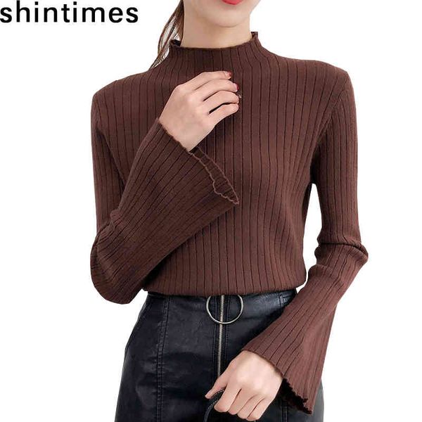 women's sweaters autumn winter women pullovers sweater knitted elasticity casual fashion slim turtleneck female flare sleeve, White;black
women's sweaters autumn winter women pullovers sweater knitted elasticity casual fashion slim turtleneck female flare sleeve, White;black