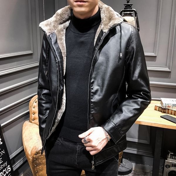 slim fur collar stitching motorcycle style men's leather high-quality stand-up collar retro comfortable windproof fashion travel commut, Black
slim fur collar stitching motorcycle style men's leather high-quality stand-up collar retro comfortable windproof fashion travel commut, Black