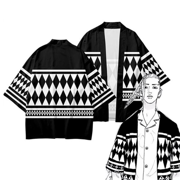 tokyo revengers cosplay cloak black white tokio anime t shirt hanagaki takemichi ken ryuguji haori kimono men short-sleeve 220302, White;black
tokyo revengers cosplay cloak black white tokio anime t shirt hanagaki takemichi ken ryuguji haori kimono men short-sleeve 220302, White;black