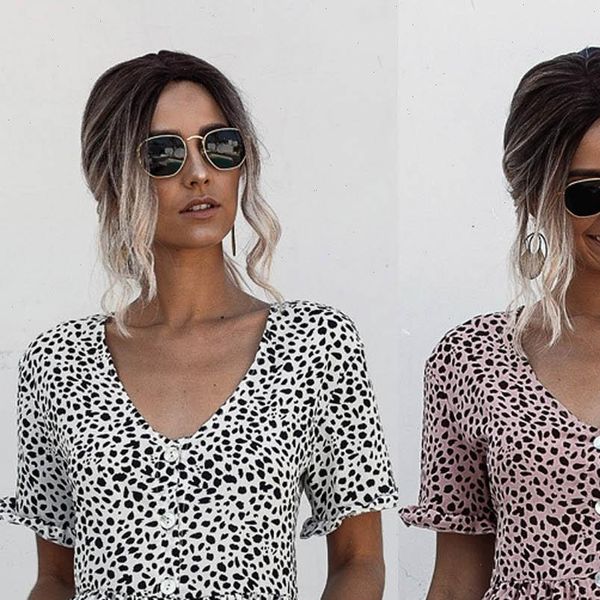 dresses women for party spring and summer short sleeve polka dot print buttoned pocket dress elegant vintage, Black;gray
dresses women for party spring and summer short sleeve polka dot print buttoned pocket dress elegant vintage, Black;gray