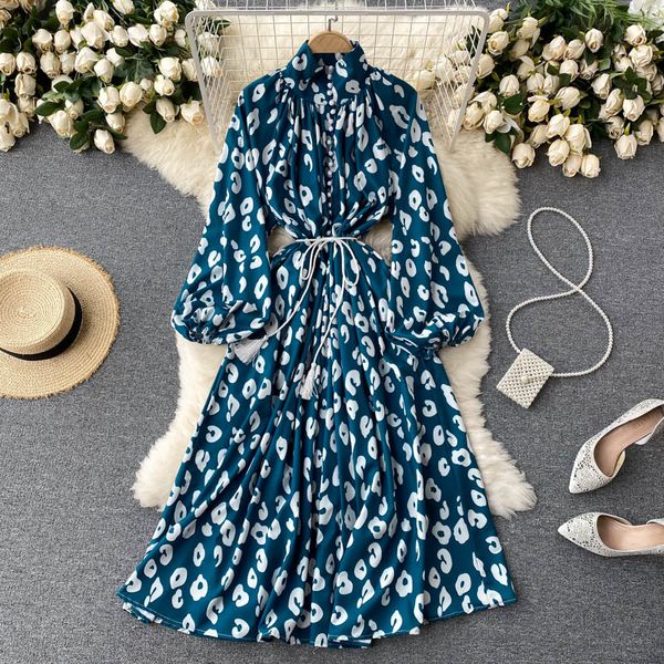 bohemian blue printed midi dress women elegant stand collar long sleeve high waist single breasted a-line vestidos spring fall, Black;gray
bohemian blue printed midi dress women elegant stand collar long sleeve high waist single breasted a-line vestidos spring fall, Black;gray