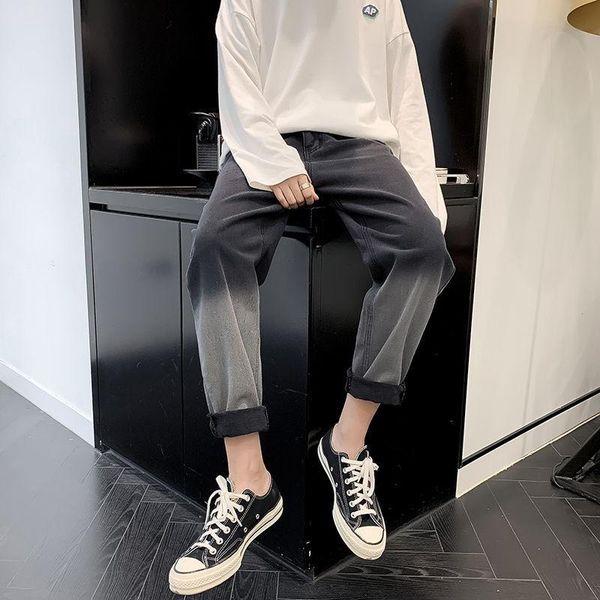 men's jeans gradient casual loose washed nine-point trousers trendy denim straight wide-leg pants black streetwear thin summer, Blue
men's jeans gradient casual loose washed nine-point trousers trendy denim straight wide-leg pants black streetwear thin summer, Blue
